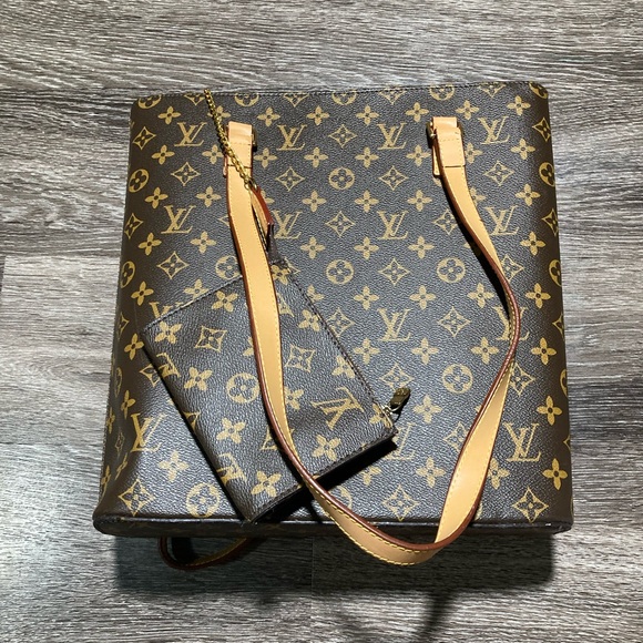 Louis Vuitton Handbags - Louis Vuitton Monogram Canvas Tote with Tan Trim and Gold Hardware
